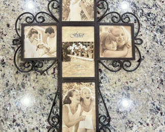 Lot 8: Fetco Home Decor Metal & Glass Wall Frame with Candle Holder