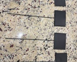 Lot 18: Black Metal Sign Stakes, Medium Length, Small Sign Size, Set of 4