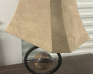 Lot 420: Table Lamp with Globe Base and Fabric Shade