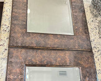 Lot 7: Kirkland's Set of 3 Bronze/Copper Wall Mirrors
