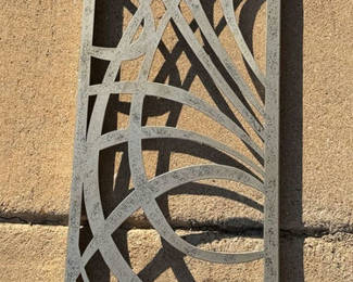 Lot 24: Metal Abstract Wall Decor, Gray Weathered Finish, 36–48 in