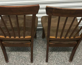 Lot 310: Two Wooden Dining Chairs with Upholstered Seats