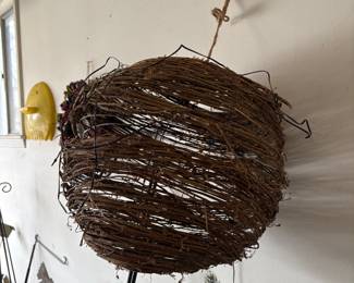 Large Grapevine Hanging Orb with lights