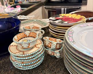 Vintage Cecconi Orvieto Italian hand painted cups/saucers 