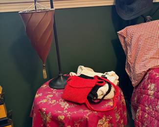 Moroccan style table lamp w/ fabric shade 