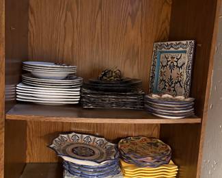 Lots of Italian stoneware dish sets ( I. Godinger etc) 