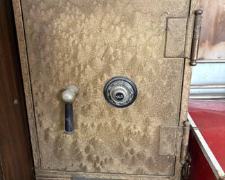 Vintage Iron Safe on wheels 