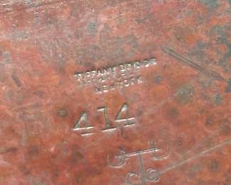 Bottom of Tiffany Studios Bronze stamp Box- Vintage 