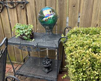 Wrought iron tea cart