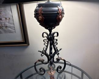 Antique Ornate Lamp (converted to electric) Beautiful detail