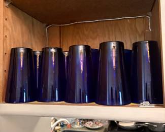 Vintage blue glassware