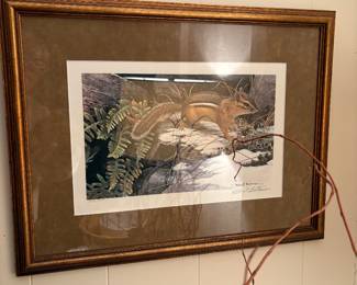 Robert Bateman  Art “Chipmuk on Alert “ print 