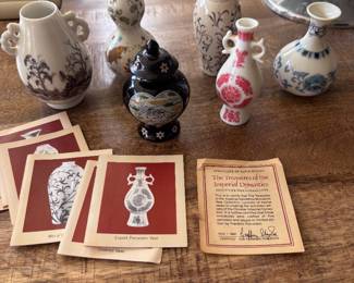 Vintage Franklin Mint Imperial Dynasties Japanese Mini vases 1980