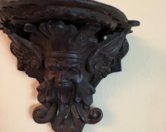 Vintage Wall shelf decorative face (gargoyle)
