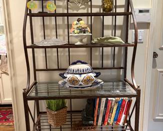 Iron w/brass accents Bakers Rack 