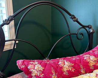 Antique Cast iron twin bed headboard & footboard 