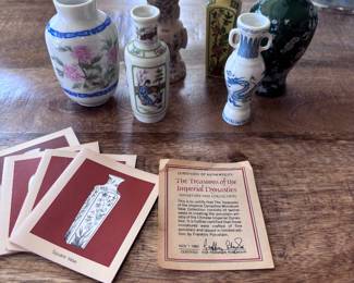 Vintage Franklin Mint Imperial Dynasties Mini Japanese Vases 1980