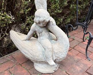 Vintage Cupid /swan statue