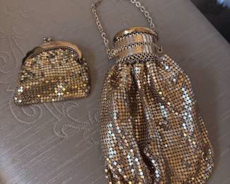 Vintage Whiting & Davis expansion top mesh bag & coin purse