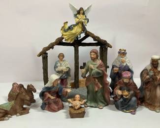  04 Royal Doulton Classic Nativity Set w Stable Wise Men Angel Animals
