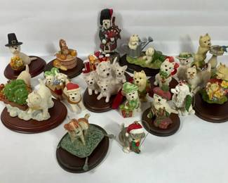 Westie Figurines Peakdale England West Highland Terrier Holiday Decor