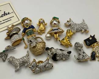 Vintage Carolee Figural  Animal Rhinestone Brooch Collection