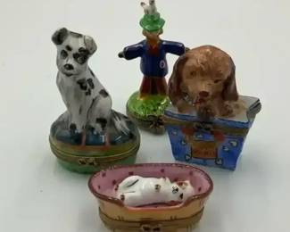 Limoges France Animal Trinket Boxes