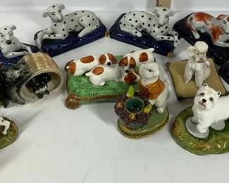 Porcelain Dog Figurine Spaniels, Terrier  Mixed Collectible Dogs