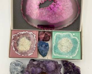 Crystal  Agate Decor Amethyst, Geode Slice  Mineral Specimens