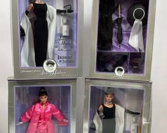Audrey Hepburn Barbie Collection Breakfast at Tiffanys Dolls Lot of 4 with Boxes