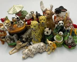 Mini Animal Trinket Boxes  Figurines Dogs, Cats  Wildlife