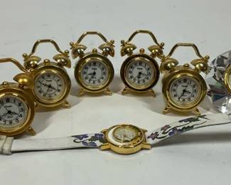 Xanadu Mini Alarm Clocks and Desk Clock Collection with Wristwatch