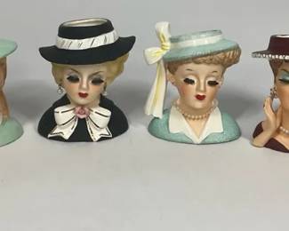 Vintage Napco Lady Head Vases, Mid Century Glam Bust Collection