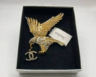 Chanel 2001 Crystal Rhinestone Eagle With CC Logo