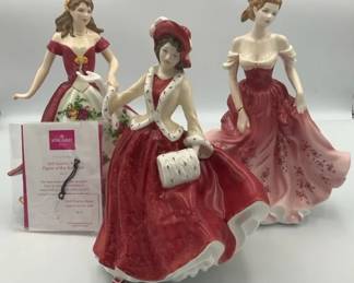 Royal Doulton  Royal Albert Figurines, Pretty Ladies Old Country Roses Red Dress