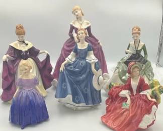 Royal Doulton Pretty Ladies Figurines, Victorian Dress Porcelain
