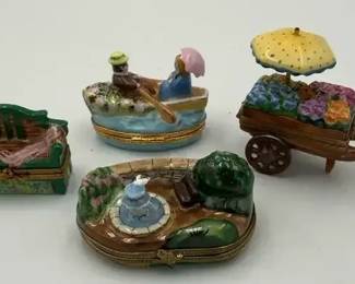 Limoges France Hand Painted Trinket Boxes Lot Peint Main