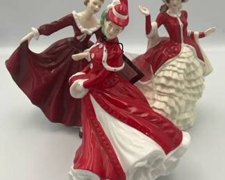 Royal Doulton Pretty Ladies Figurines  Christmas Celebration, Christmas Day  Samantha