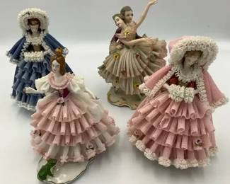 Karl Klette Dresden Porcelain Victorian Ladies  Dancing Couple
