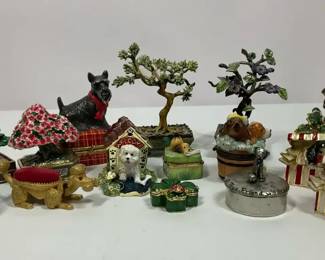 Trinket Box Collection with Dog and Floral Designs