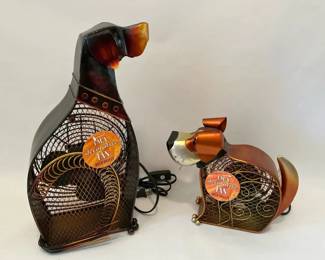 Dog Shaped Decorative Fans Metal Tabletop Fans Lot