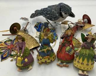 Vintage Ornaments Cloisonne, RANA Angels  Decorative Figures
