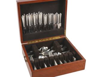 Large Sterling Flatware service, mostly Gorham Plymouth