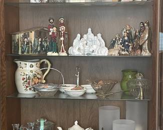 Nativity sets, vintage China teapots, unique serving pieces