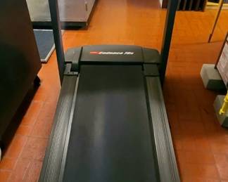 Treadmill folds up for easy storage