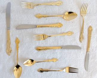 rogers by kenwood gold tone silverware