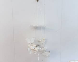 white onyx butterfly wind chime mobile