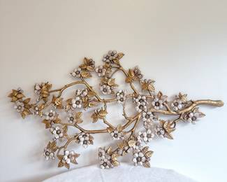 vintage burwood products comany dogwood branch wall hanging