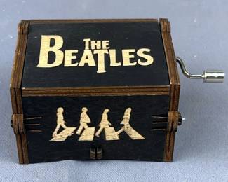 The Beatles 'Let It Be' Ornate Wood Music Box, 2.5" x 2" 