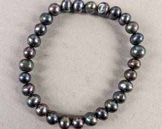 Genuine Black Pearl Elastic Bracelet